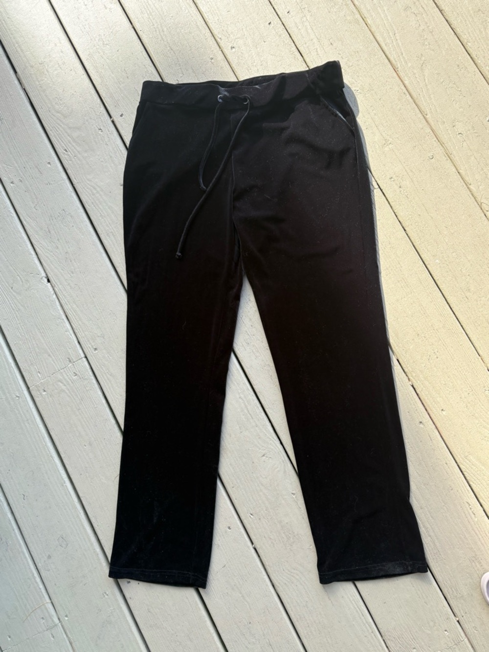 ONYX Black Velour Sweatpants Joggers, Size: L